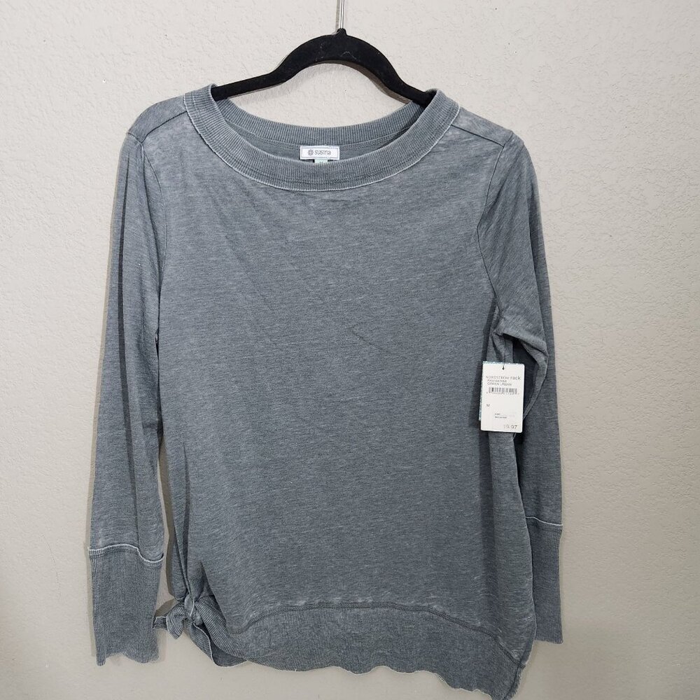 Susina Top Womens Medium Green Urban Long-Sleeve Cottagecore